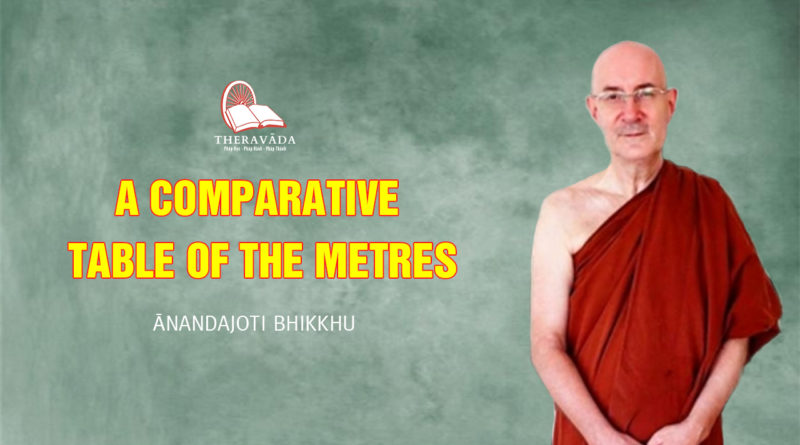 A Comparative Table of the Metres